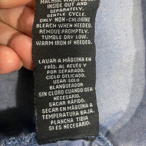 Zac & Rachel Womans Button Up Tunic Top 3X Blue Asymmetrical Lagenlook - Picture 7 of 10